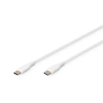 DIGITUS USB-C siliconen oplaadkabel USB-C - USB-C USB 2.0 60W - 1m Wit