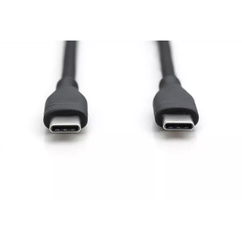 DIGITUS USB-C siliconen oplaadkabel USB-C - USB-C USB 2.0 60W - 2m zwart