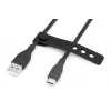 DIGITUS USB-C siliconen oplaadkabel USB-A - USB-C USB 2.0 60W - 2m zwart