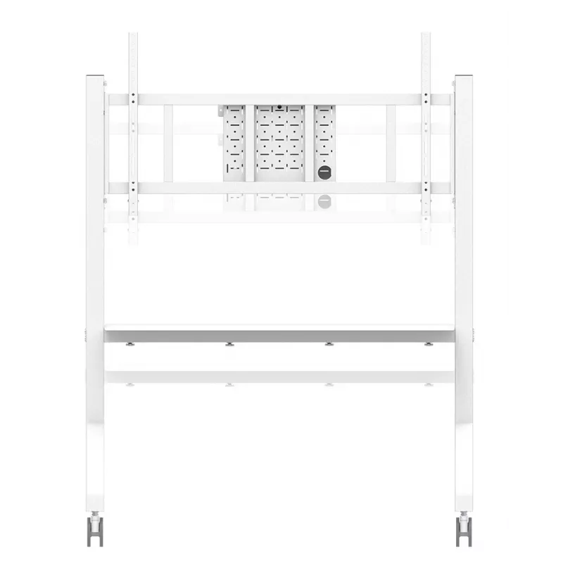 Neomounts MOVE Go XL FL50-575WH1 tv-trolley, 65-110 inch, max. 125 kg, VESA 100x100-1100x600, hoogte verstelbaar 129-139 cm, afsluitbaar, snelle installatie, TÜV-gecertificeerd, wit