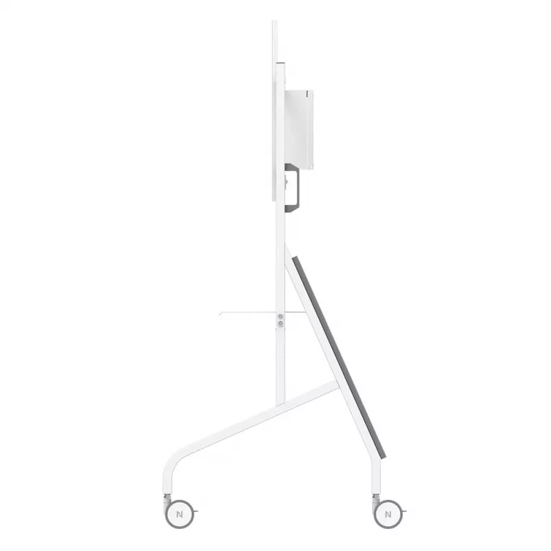 Neomounts MOVE Go XL FL50-575WH1 tv-trolley, 65-110 inch, max. 125 kg, VESA 100x100-1100x600, hoogte verstelbaar 129-139 cm, afsluitbaar, snelle installatie, TÜV-gecertificeerd, wit