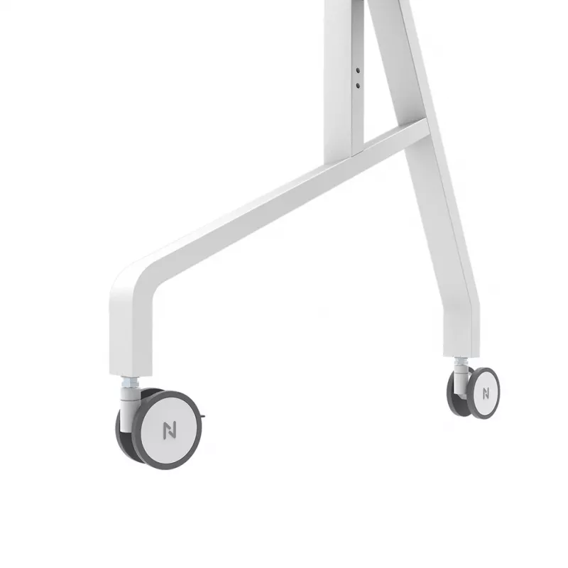 Neomounts MOVE Go XL FL50-575WH1 tv-trolley, 65-110 inch, max. 125 kg, VESA 100x100-1100x600, hoogte verstelbaar 129-139 cm, afsluitbaar, snelle installatie, TÜV-gecertificeerd, wit