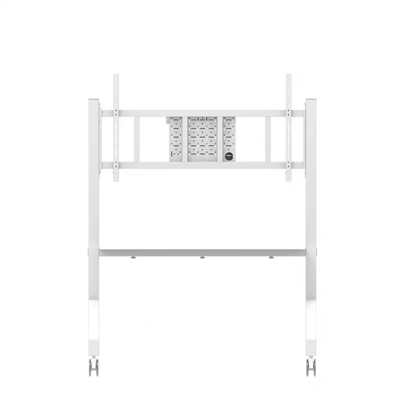 Neomounts MOVE Go XL FL50-575WH1 tv-trolley, 65-110 inch, max. 125 kg, VESA 100x100-1100x600, hoogte verstelbaar 129-139 cm, afsluitbaar, snelle installatie, TÜV-gecertificeerd, wit