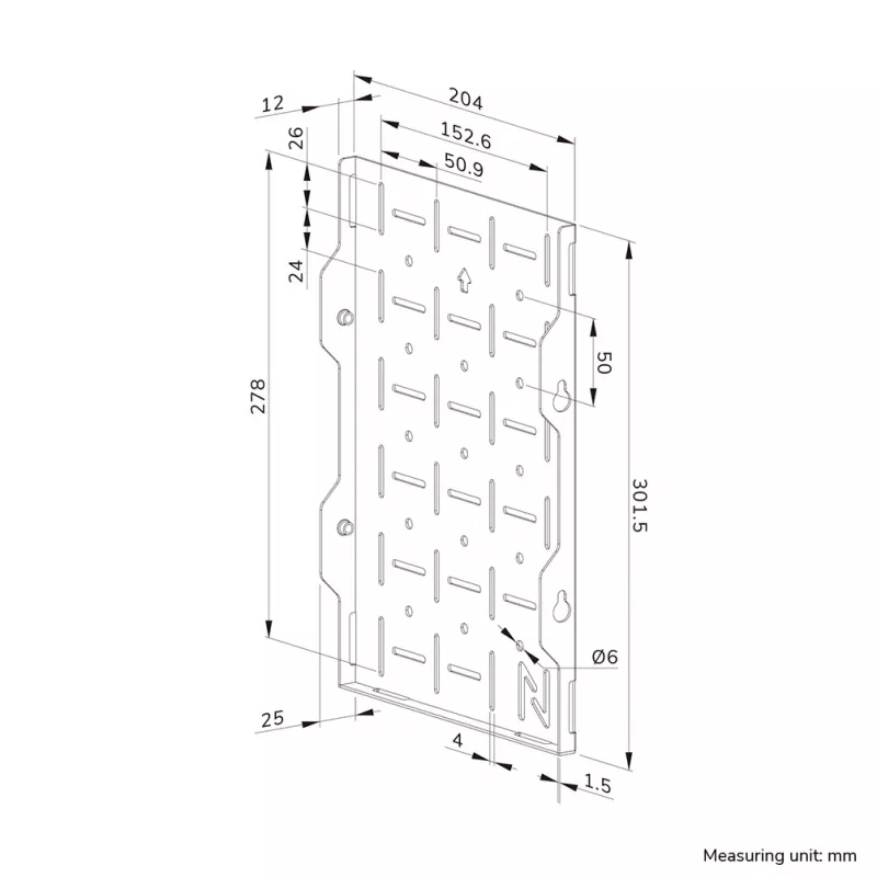 Neomounts AWL05-750BL AV-hardware-rack - universeel, AV-rack, wand, 10 kg, zwart, staal, 204 mm