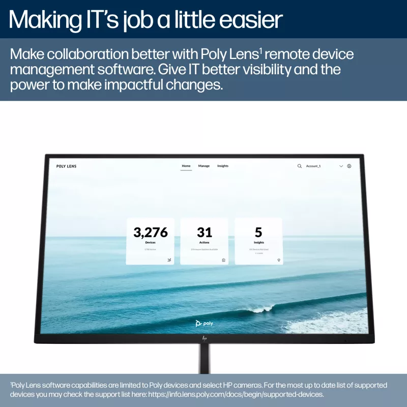 HP Poly Studio E60 smart camera 4K MPTZ met 12-voudige optische zoom