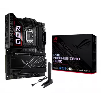 Moederbord ASUS ROG MAXIMUS Z890 HERO — Intel Z890, LGA 1851, ATX, DDR5, 4 DIMM, 6x M.2, Wi‑Fi 7, 2,5Gb LAN