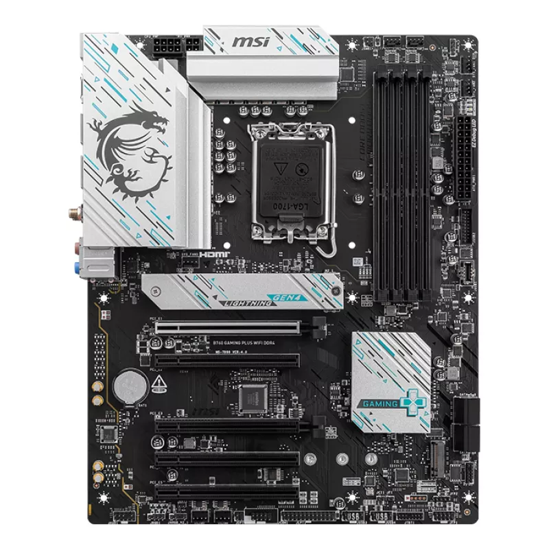 MSI B760 GAMING PLUS WIFI DDR4 Moederbord Intel B760 LGA 1700 ATX