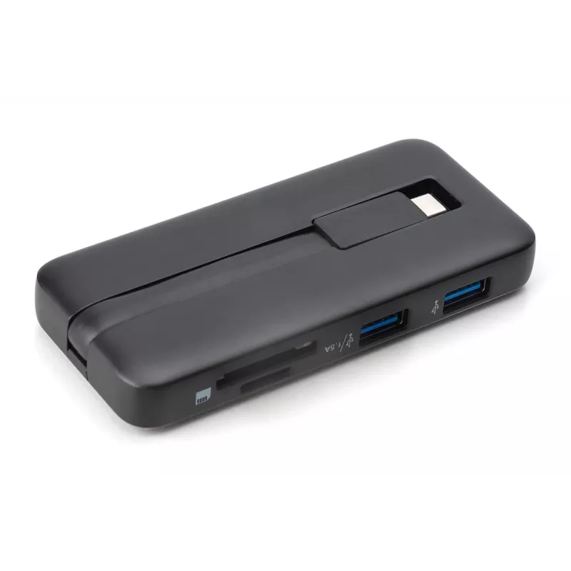 DIGITUS USB-C Travel Docking Station, 7-poorts - HDMI / 2x USB-A 3.2 Gen 1 / GbE / SD / MicroSD - 100W USB-C Power Delivery