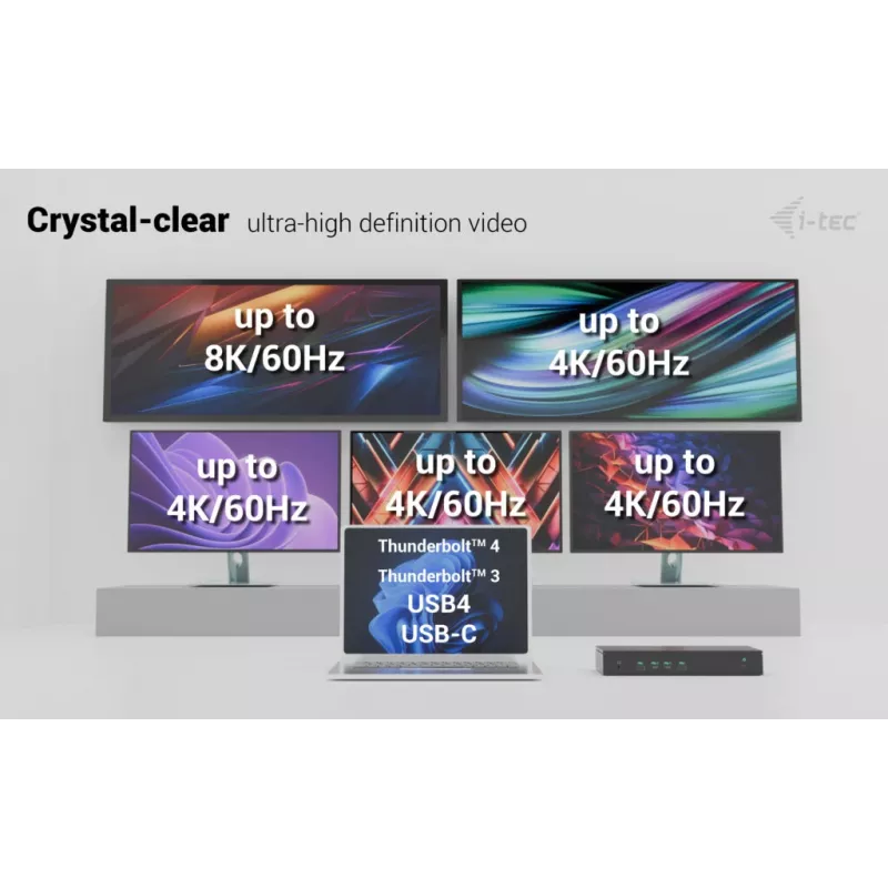 i-tec Universele 5x 4K/60Hz Display Dockingstation + Power Delivery 100W