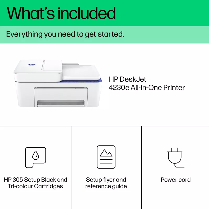 HP DeskJet 4230e draadloze all-in-one kleurenprinter, Instant Ink; kopiëren, scannen
