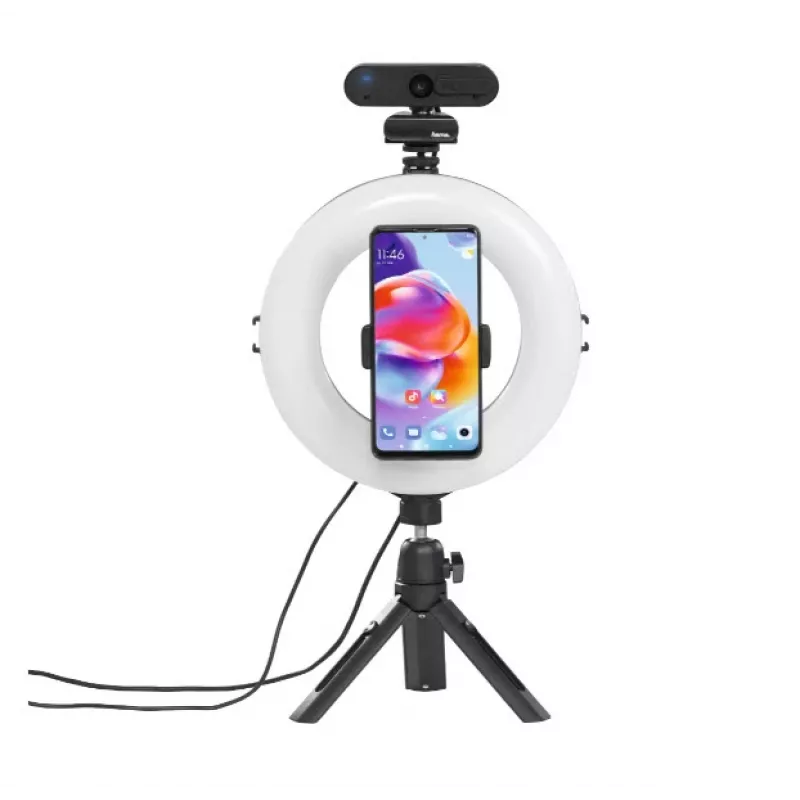 Hama SpotLight Smart 80 II LED-ringlamp, set voor smartphone, met mini-statief