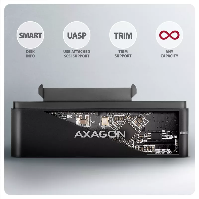 Axagon ADSA-FPX USB-C 10Gbps FAST PORT X adapter voor 2,5-inch/3,5-inch SSD/HDD