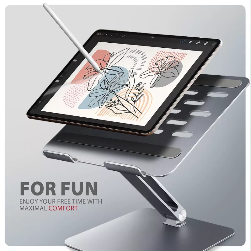 Axagon STND-LQ standaard voor notebooks en tablets 10 inch–17,3 inch. Verstelbare hoogte en hoek