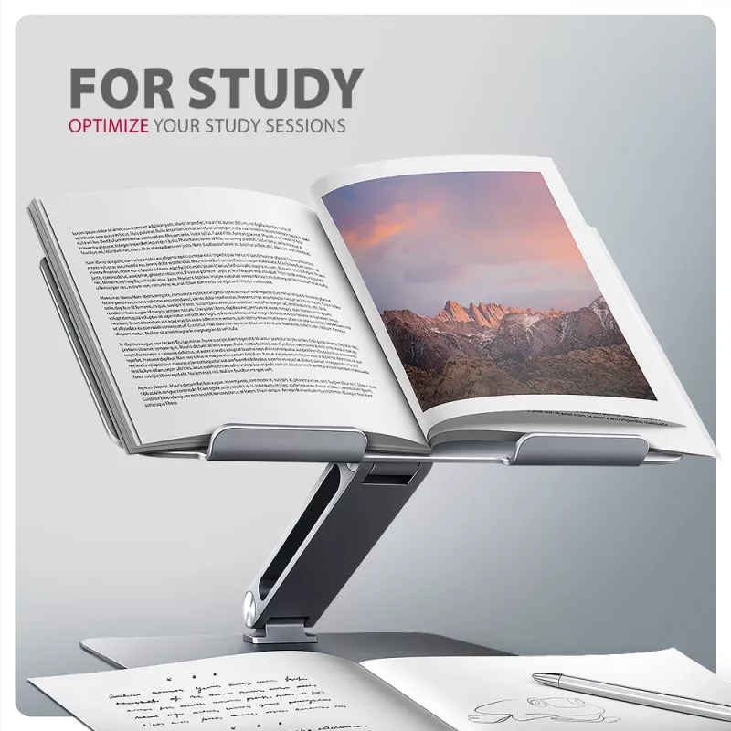 Axagon STND-LQ standaard voor notebooks en tablets 10 inch–17,3 inch. Verstelbare hoogte en hoek