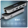 Axagon HMC-6GLN USB 5Gbps-hub, 2x USB-A, USB-C, HDMI 4k/60Hz, RJ-45, PD 100W, USB-C-kabel