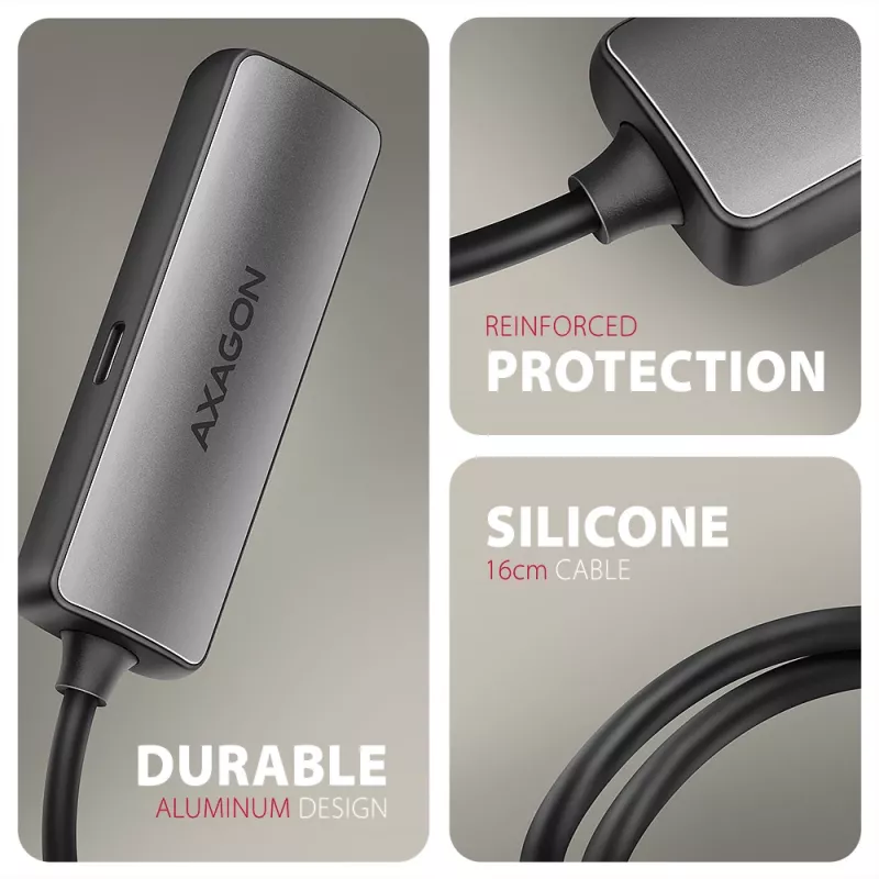 Axagon RVC-HI8KPD, USB-C -> HDMI 2.1-adapter, 8K/60Hz, 4K/144Hz, HDR10+, PD100W