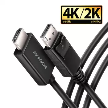 Axagon RVD-HI20C2 DisplayPort -> HDMI 2.0b-kabel 1,8m, 4K/60Hz