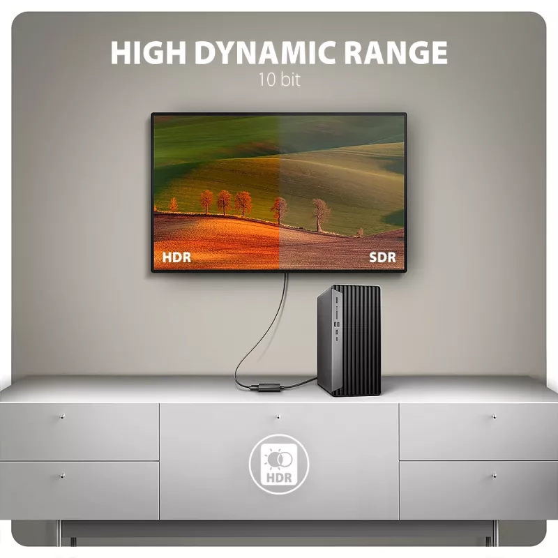 Axagon RVD-HI20N DisplayPort -> HDMI 2.0b-adapter, 4K/60Hz