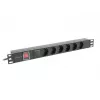 PDU Lanberg PDU-06F-0200-BK 6 AC-uitgangen 1U zwart