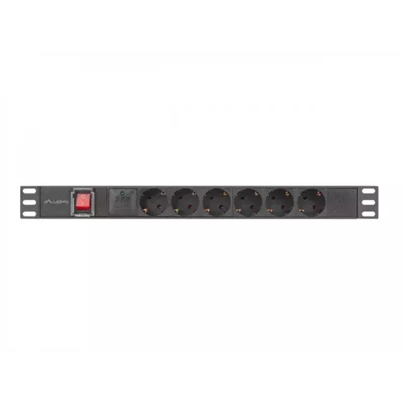 PDU Lanberg PDU-06F-0200-BK 6 AC-uitgangen 1U zwart