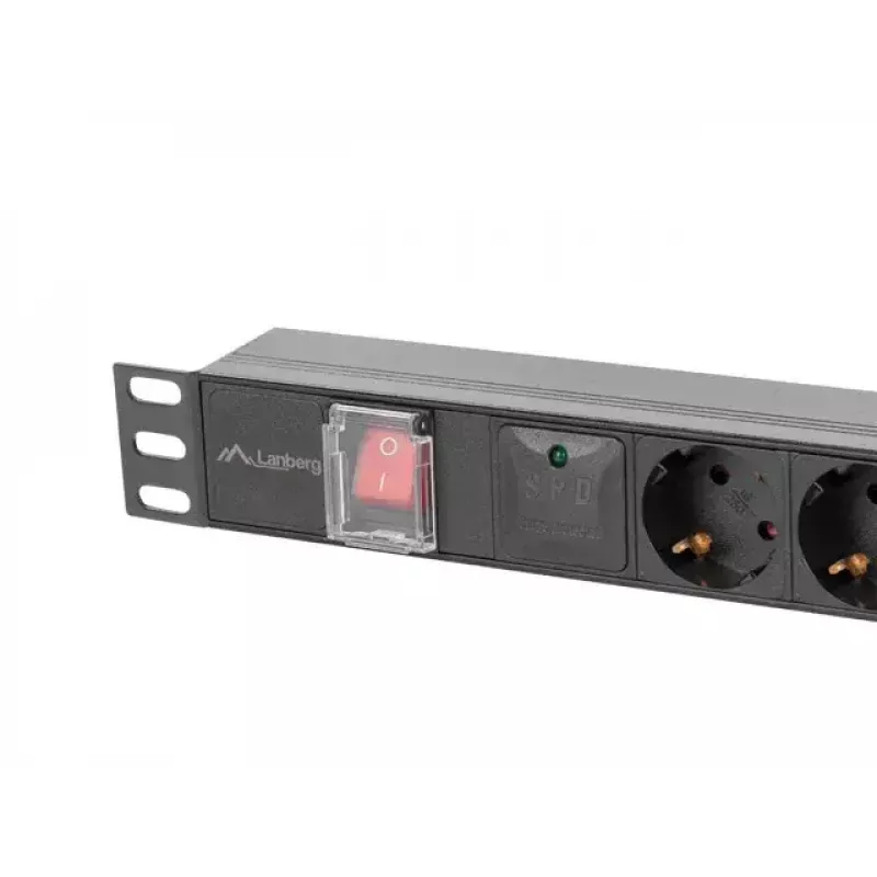 PDU Lanberg PDU-06F-0200-BK 6 AC-uitgangen 1U zwart