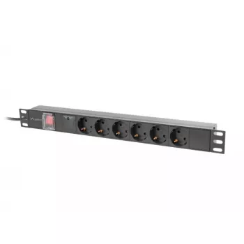 PDU Lanberg PDU-06F-0200-BK 6 AC-uitgangen 1U zwart