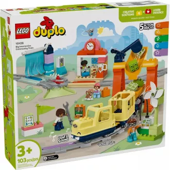 Speelgoedspoorwegset LEGO DUPLO 10428 Grote interactieve gemeenschapstrein — grote interactieve spoorweg voor peuters