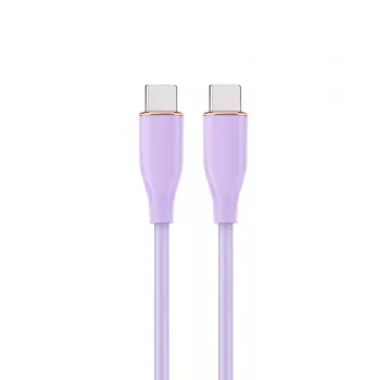 GEMBIRD USB Type-C Power Delivery (PD) 60W siliconen oplaad- en datakabel, 1,5 m paars
