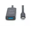DIGITUS actieve USB-C-verlengkabel – 5G USB 3.2 Gen1 USB-C – USB-A (M/F) – 10 m
