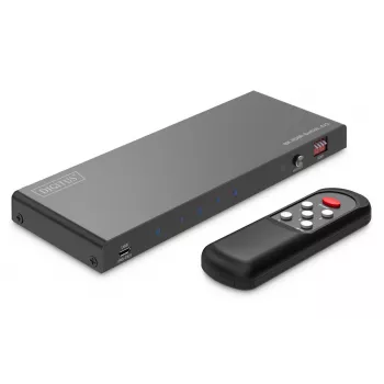 DIGITUS 4x1 HDMI-switch - 8K/60Hz (4:4:4), Toslink, stereo, EDID-bediening