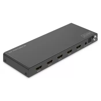DIGITUS 4x1 HDMI-switch - 8K/60Hz (4:4:4), Toslink, stereo, EDID-bediening