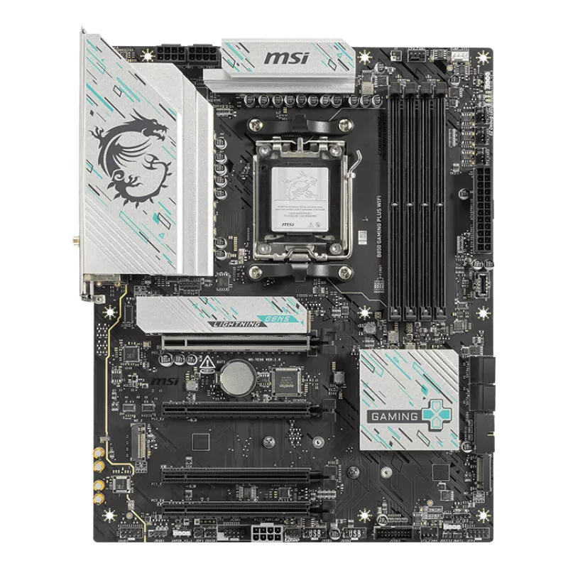 Moederbord MSI B850 GAMING PLUS WIFI ATX — AMD B850, socket AM5, DDR5, 4x DIMM, Wi-Fi 7, 5Gb LAN, 3x M.2, HDMI 2.1