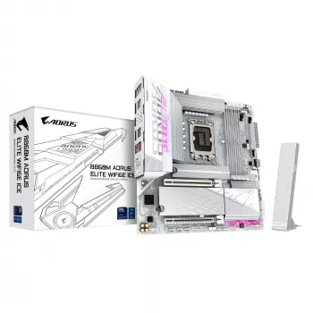 Moederbord GIGABYTE B860M AORUS ELITE WF6E ICE, Intel Core Ultra, LGA 1851, Micro ATX