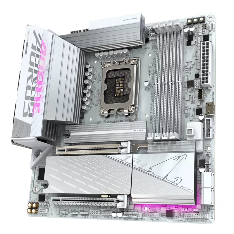 Moederbord GIGABYTE B860M AORUS ELITE WF6E ICE, Intel Core Ultra, LGA 1851, Micro ATX