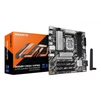 GIGABYTE B860M DS3H WIFI6E moederbord – Intel Core Ultra Series CPU's, 5+1+2+1 fasen VRM, tot 9066 MHz DDR5, 1x PCIe 5.0 + 1x PCIe 4.0 M.2, 2,5 GbE LAN, WIFI 6E, USB 3.2 Gen 2