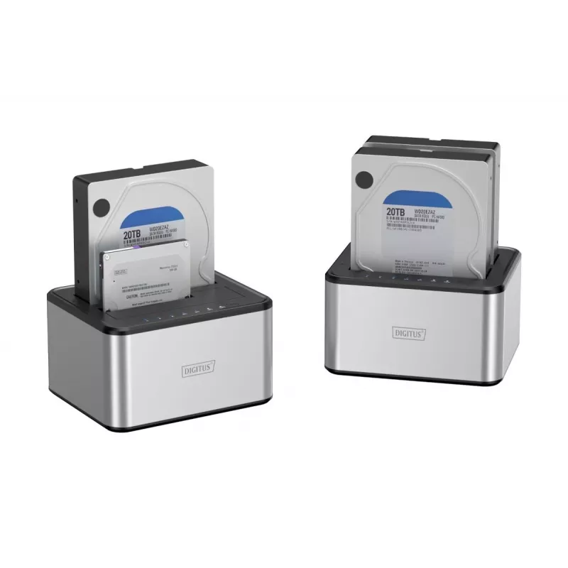 DIGITUS SATA-dockingstation USB 3.0 – 2-poorts 2,5 inch/3,5 inch SSD/HDD kloonfunctie