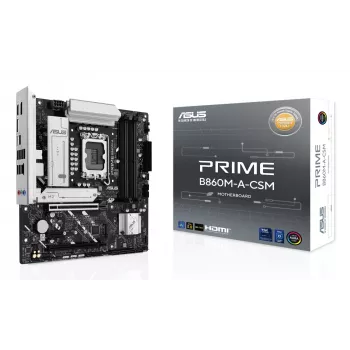 Moederbord ASUS PRIME B860M-A-CSM — Intel B860, LGA 1851, micro ATX, DDR5, 4 DIMM, 256 GB, 2,5 Gb Ethernet, 4x SATA III, M.2, 1x PCIe x16