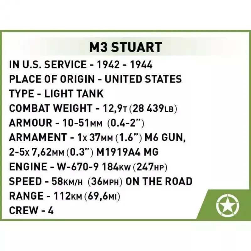 COBI M3 Stuart bouwset, 511 stukjes