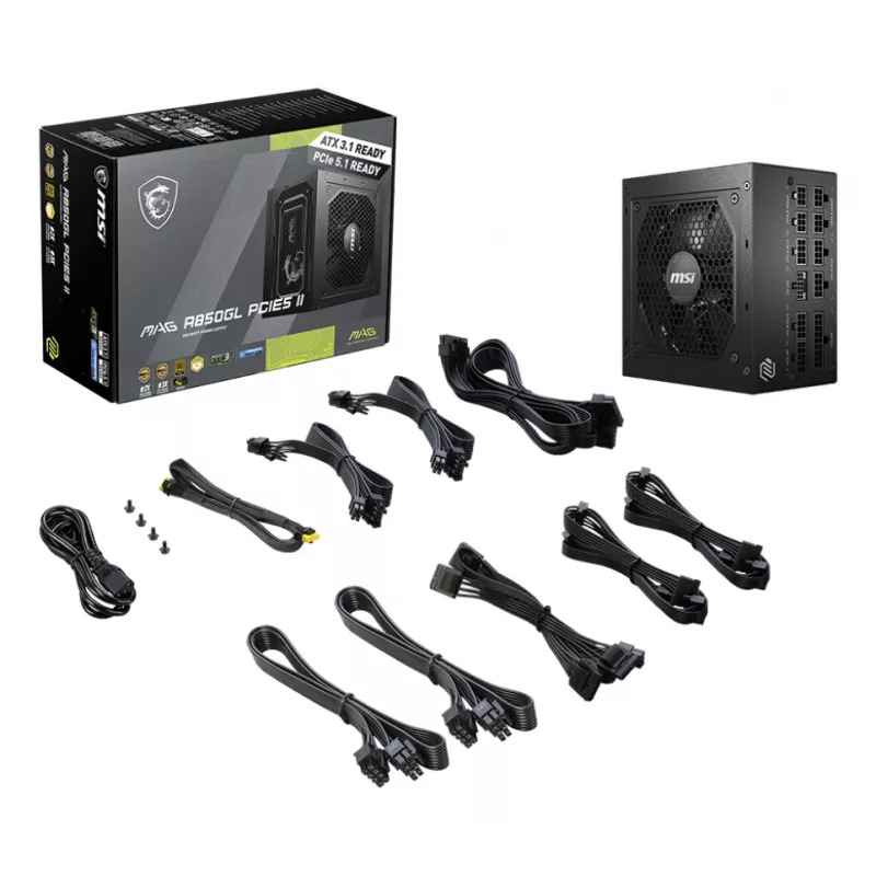 MSI MAG A850GL PCIE5 II voeding 850 W 20+4 pin ATX ATX zwart