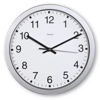 Hama Mallorca quartz horloge rond zilver, wit