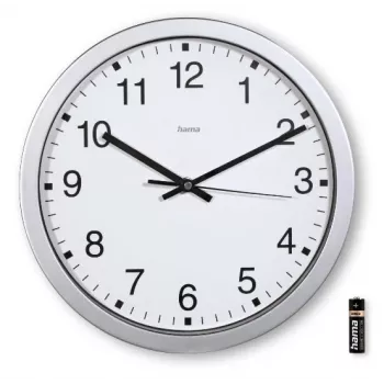 Hama Mallorca quartz horloge rond zilver, wit