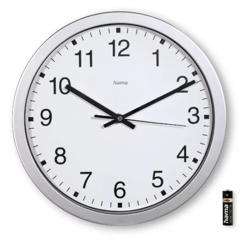 Hama Mallorca quartz horloge rond zilver, wit