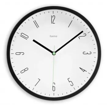 Hama Capri quartzklok rond zwart, wit