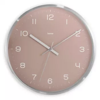 Radiografische wandklok Hama Fiji Circle roze zilver batterij AA