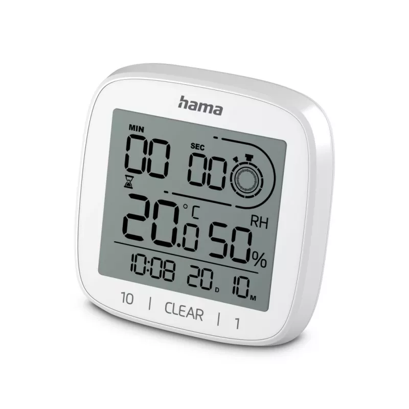 Digitale klok Hama 00185893 vierkant wit wand/tafel batterij AAA