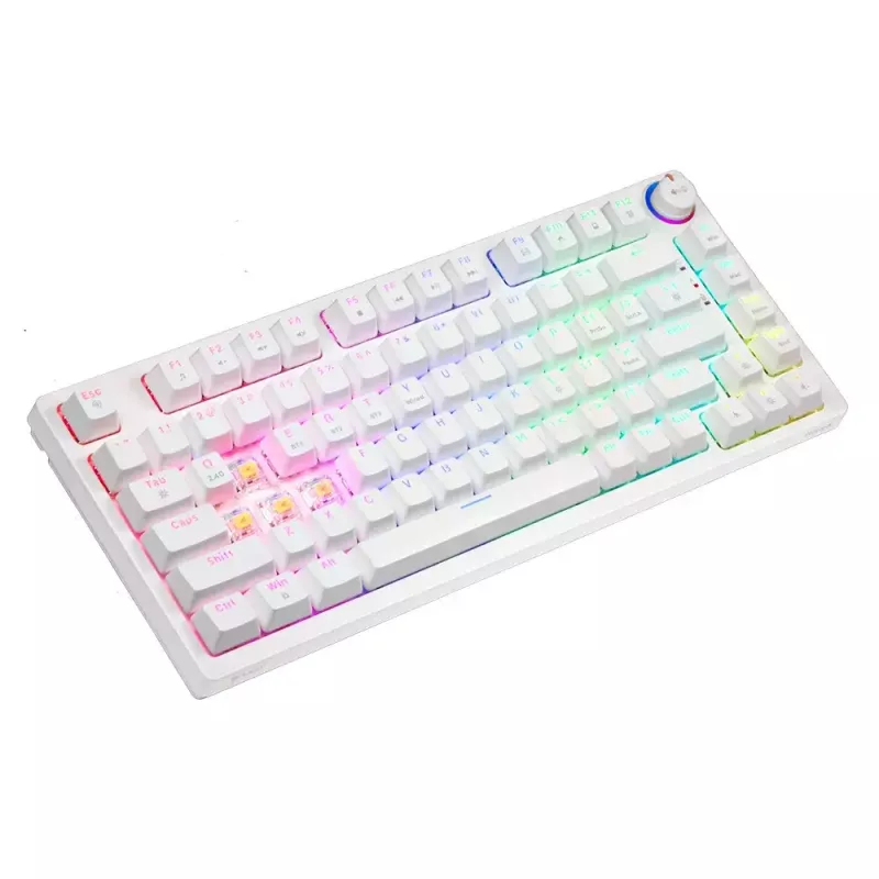 Gaming-toetsenbord Savio Phenix WHITE GAT geel USB Bluetooth QWERTY