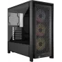 PC-behuizing CORSAIR FRAME 4000D RS ARGB Midi Tower zwart — ATX/Micro-ATX/Mini-ITX, gehard glas, ARGB-ventilator, tot 370 mm GPU