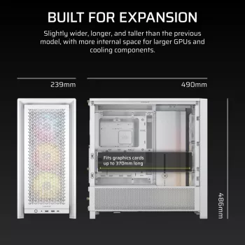 CORSAIR mid-tower - behuizing Midi Frame 4000d Rs ArGB wit