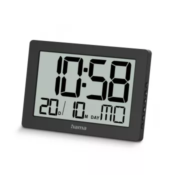 Digitale klok Hama 00222230 rechthoekig zwart wand/tafel batterij