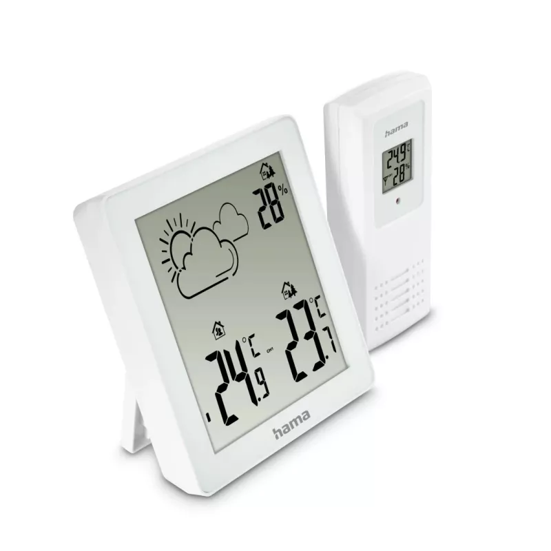 Hygrometer thermometer Hama Zakynthos wit binnen buiten batterij AAA